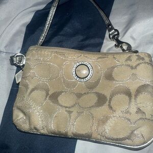 Coach Tan Wristlet Bag